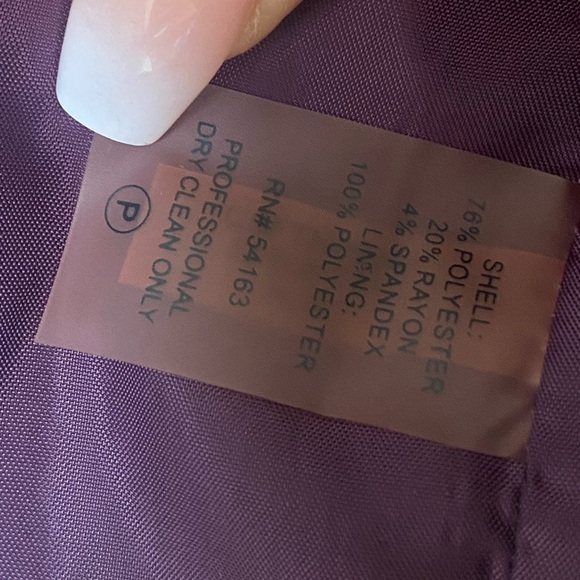 Calvin Klein Purple Open Front Ruffled Jacket Blazer in Plum Size 4 Petite - Picture 2 of 4